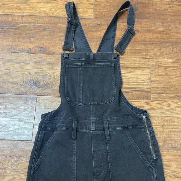 Madewell Womens Size small Skinny Black Lunar Wash Denim Overalls $148 - Picture 3 of 9